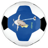 Cute Archerfish cartoon illustration Voetbal (Gedraaid)