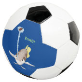 Cute Archerfish cartoon illustration Voetbal (Drie kwart)