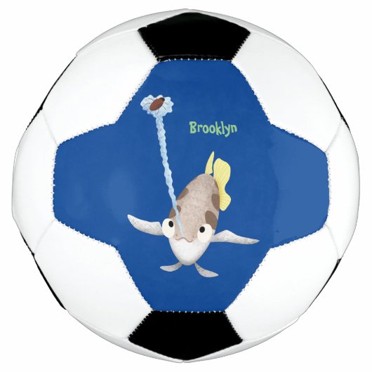 Cute Archerfish cartoon illustration Voetbal (Voorkant)