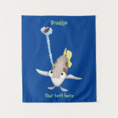 Cute Archerfish cartoon illustration Wandkleed (Voorkant)