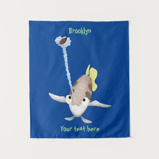 Cute Archerfish cartoon illustration Wandkleed (Voorkant)