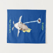 Cute Archerfish cartoon illustration Wandkleed (Voorkant (horizontaal))