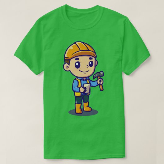 Cute Architect Holding Hammer T-shirt (Design voorkant)