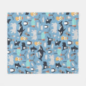 Cute Arcmals Animals Naadloos Patroon Fleece Deken (Voorkant (Horizontaal))