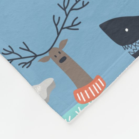 Cute Arcmals Animals Naadloos Patroon Fleece Deken (Hoek)