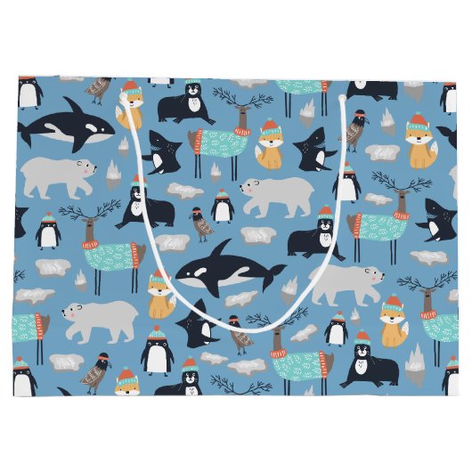 Cute Arcmals Animals Naadloos Patroon Groot Cadeauzakje (Achterkant)