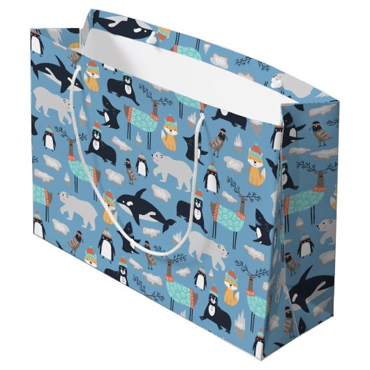 Cute Arcmals Animals Naadloos Patroon Groot Cadeauzakje (Achterkant Gekanteld)