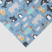 Cute Arcmals Animals Naadloos Patroon Tissuepapier (Detail)