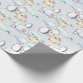 Cute Arctic Baby Animals Penguin Whale Seal Beer Cadeaupapier (Hoek)