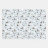 Cute Arctic Blue Winter Holiday Polar Beer Inpakpapier Vel (Voorkant)