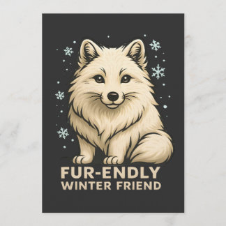 Cute Arctic Fox – “Fur-endly Winter Friend” Kaart