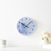 Cute Arctic Fox on Snowy Winter Background Ronde Klok (Huis)