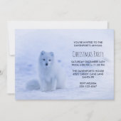 Cute Arctic Fox op Sneeuwfeest Kaart (Voorkant)