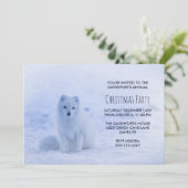 Cute Arctic Fox op Sneeuwfeest Kaart (Staand voorkant)