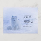 Cute Arctic Fox op Snowy Winter Background Briefkaart (Voorkant)
