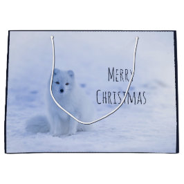 Cute Arctic Fox op Snowy Winter Background Groot Cadeauzakje