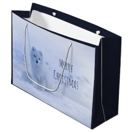 Cute Arctic Fox op Snowy Winter Background Groot Cadeauzakje