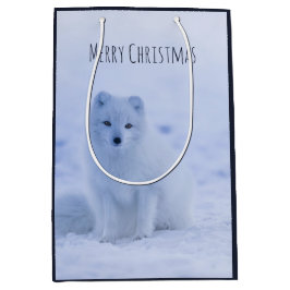 Cute Arctic Fox op Snowy Winter Background Medium Cadeauzakje
