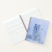 Cute Arctic Fox op Snowy Winter Background Notitieboek (Binnen)