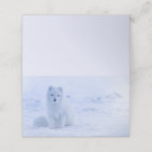 Cute Arctic Fox op Snowy Winter Background Plaatskaartje (Buitenkant ongevouwen)