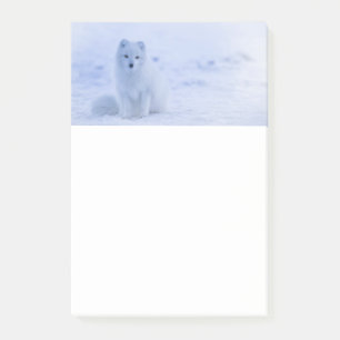 Cute Arctic Fox op Snowy Winter Background Post-it® Notes