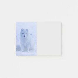 Cute Arctic Fox op Snowy Winter Background Post-it® Notes