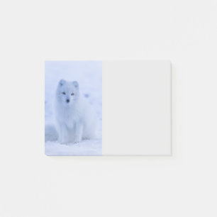 Cute Arctic Fox op Snowy Winter Background Post-it® Notes