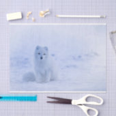 Cute Arctic Fox op Snowy Winter Background Tissuepapier (Craft)