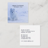 Cute Arctic Fox op Snowy Winter Background Vierkante Visitekaartje (Voorkant / Achterkant)