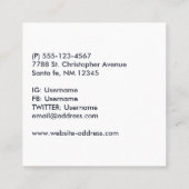 Cute Arctic Fox op Snowy Winter Background Vierkante Visitekaartje (Achterkant)