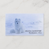 Cute Arctic Fox op Snowy Winter Background Visitekaartje (Voorkant)
