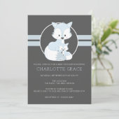 Cute Arctic Fox Personalized Baby shower Kaart (Staand voorkant)