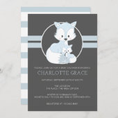 Cute Arctic Fox Personalized Baby shower Kaart (Voorkant / Achterkant)