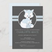 Cute Arctic Fox Personalized Baby shower Kaart (Voorkant / Achterkant)