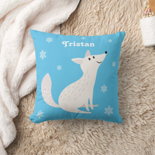Cute Arctic Fox Snowflake Kind Bedroom Kussen (Deken)