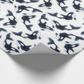 Cute Arctic Orca Pattern White Cadeaupapier (Hoek)
