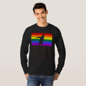 Cute Arctic Penguin Love LGBTQ Gay Pride Flag Quee T-shirt (Voorkant volledig)