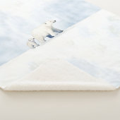 Cute arctic polar bear family sherpa deken (3/4)