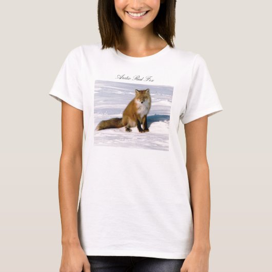 Cute Arctic Red Fox Long Meve T-Shirt (Voorkant)