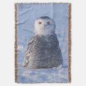 Cute Arctic Snowy Owl Photo Ontworpen Woven Deken (Voorkant Verticaal)