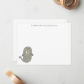 Cute Arctic Walrus - Specialized Stationery Notitiekaartje (Voorkant / Achterkant in situ)