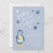 Cute Arctic Winter Penguin Baby shower Kaart (Voorkant)
