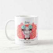 Cute Aries Ram Waterverf Bull Zodiac Monogram Koffiemok (Links)