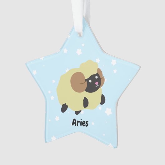 Cute Aries Star Ornament (voorkant)