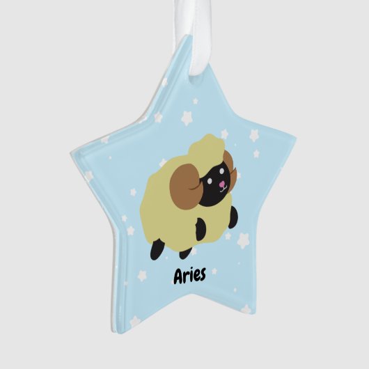 Cute Aries Star Ornament (voorkant)