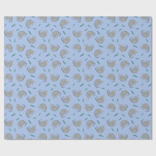Cute Armadillo Bluebonnet Cadeaupapier (Vlak)