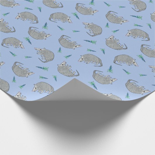 Cute Armadillo Bluebonnet Cadeaupapier (Hoek)