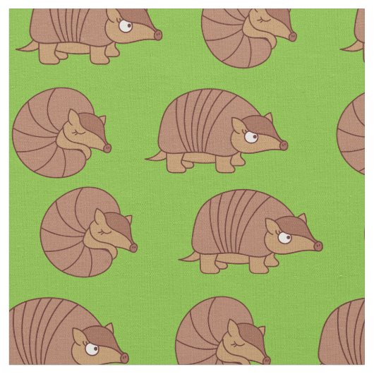 Cute Armadillo Cartoon Kinder Stof (Close Up)