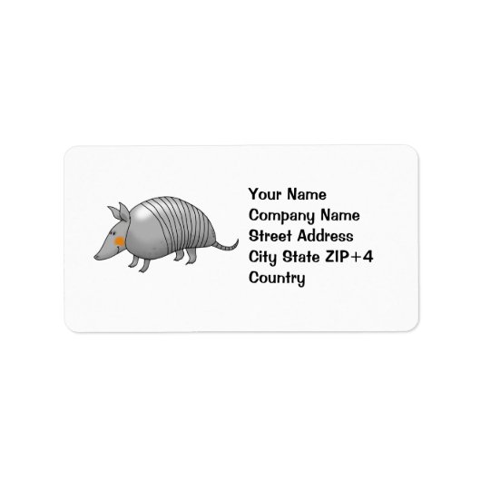 Cute armadillo etiket (Voorkant)