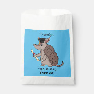 Cute armadillo met cartoon met degressieve dop bedankzakje